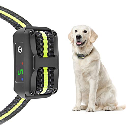 VINSIC Collier Anti Aboiement Chien, Module de Détection Intelligente d'Aboiement Collier pour Petits, Moyens et Grands Chiens avec 5 niveux de Vibration + Electrique + Bip Sonore