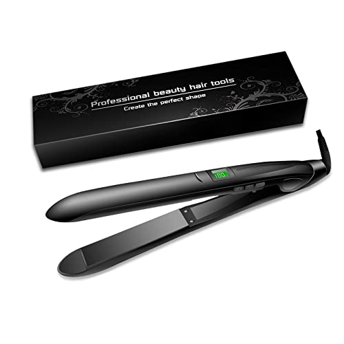 1 Inch 2 in 1 Ceramic Floating Plates Flat Iron Mini Hair Straightener and Curler, 5 Adjustable Temp Fast Heating Up to 446F, Professional Straightening Curling Iron for Salon Results,Auto Shut-Off