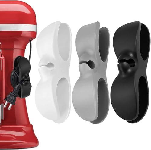 Image of Zodazoqa Kitchen Appliance Cord Winder 3 Pack,Cord Organizer Cord Organizer Stick On Tidy Wrap Adhesive Kitchen Appliance Sliders,Suitable for Countertop Kitchen and Household Appliances