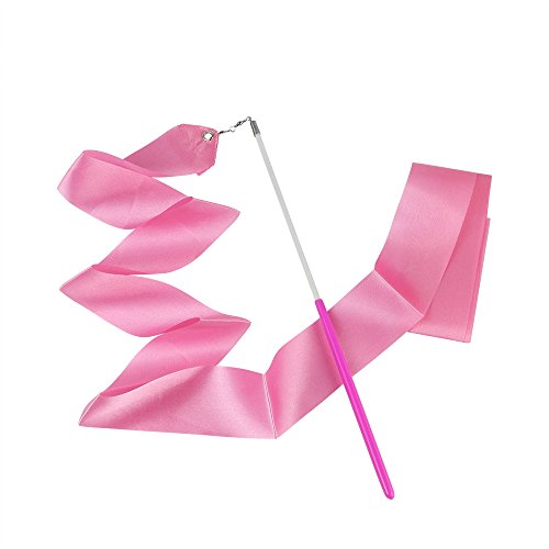 JBBERTH 2M Dancer Ribbons Streamers Rhythmic Gymnastics Ribbon Wands Rods for Children Art Dances,Set of 8