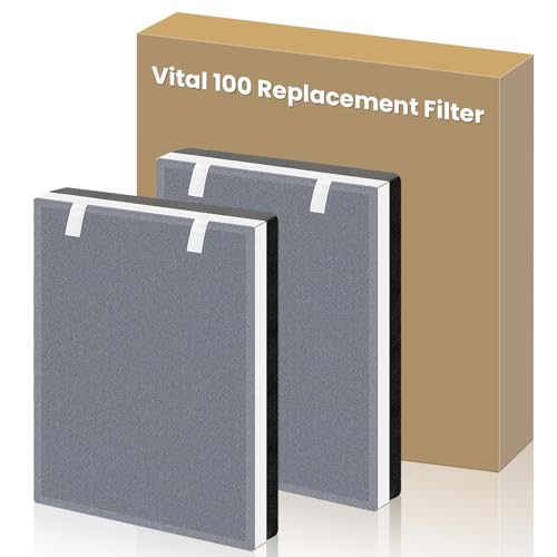 Image of Vital 100 Replacement Filter for Levoit Vital 100 Air Purifier | 3-in-1 Ture HEPA Activated Carbon High-Efficiency Filter for Home Small Room, Vital 100-RF, 2 Pack
