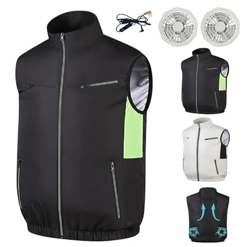 Noraui Storm Fan Jacket, 360 Cooling Vest for Men With Two Fans, 3 Speed Adjustment for Hot Weather Work