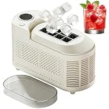 Generico Portable Ice Maker 120W, Fa 8-10 Cubili di Ghiaccio in 10 Mins, Macchina da controsoffitto con Adattatore per L'Ufficio Domestico RV Campeggio Travel, Compact & Quiet Design