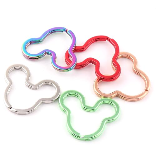 Rainbow Split Key Rings Key Chain Supplies,Jump Ring Metal Key Ring Charm,DIY Leather Craft Key Fob Hardware 10pcs (Rainbow)