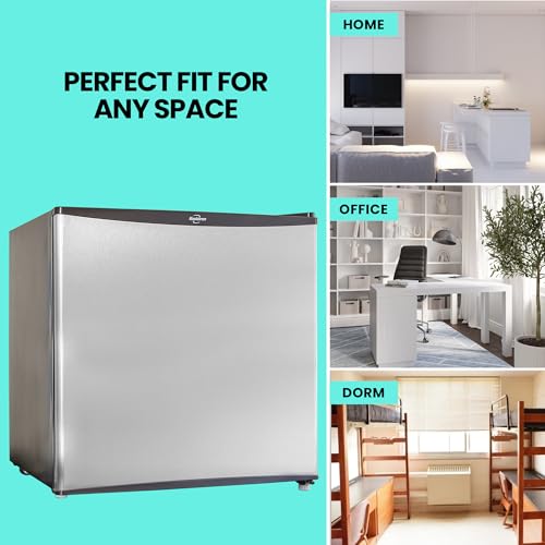 Image of Koolatron Refrigerator - Mini Fridge With Freezer For Kitchen, Bedroom, Office, Dorms, Cool Storage For Wine, Beverages, Compact Free Standing, 1.6 Cubic Feet Capacity, White