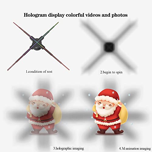 Image of 3D Holographic Advertising Projector, 3D Hologram Advertising Displayer Display LED Fan 3D Naked Eye LED Fan is Best for Store, Shop, Bar, Casino, Holiday Events Display Missyou (65cm)