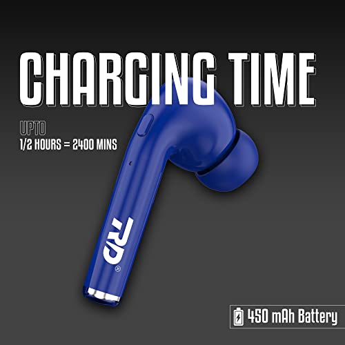 Image of RD TWS-140 Earbuds, 10mm Drivers, 40H Playtime, Upto 80ms Low Latency Gaming Earbuds, ENC Noise Cancellation, Truly Wireless TWS Bluetooth 5.1, IPX4, Voice Assistance | 6 Months Warranty, Royal Blue