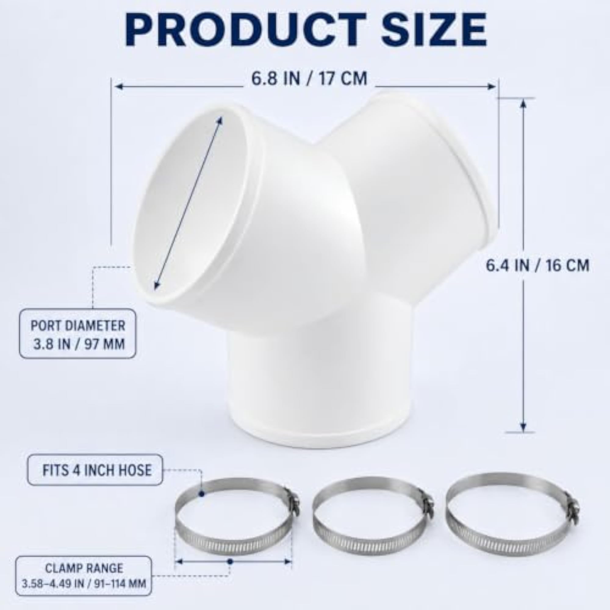 4 Inch Y Duct Connector for Exhaust Fan