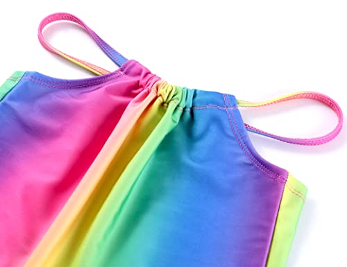 Image of TENVDA Girls Swimsuit 2-Piece Halter Tankini Set Beach Sport Bathing Suit UPF 50+ Swimwear