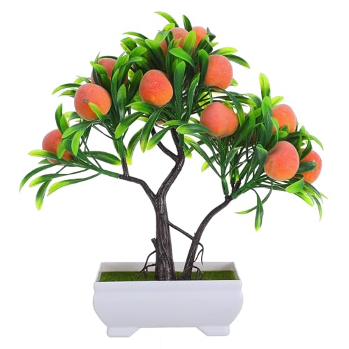 CHICAMPERA ?真桃木鉢植えフェイク盆栽 インテリア装飾用 リアルな観葉植物 母の日プレゼントに 屋内リビングルーム オフィス用