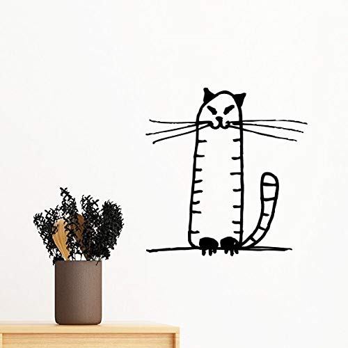 Sticker Cat Sit noir 60cm de large pour déco murale DIY - 2