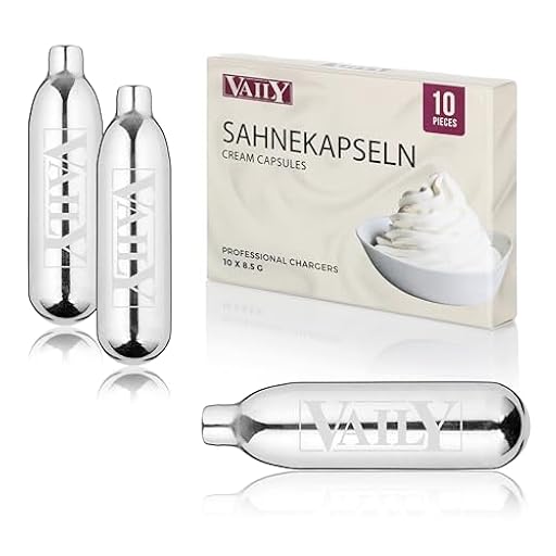 Vaily Cápsulas de Nata - Cápsulas de N2O para Dispensadores y Sifones de Nata - para Preparar fácilmente Nata, Espumas, Sopas y Mucho más (010 Unidades) | Ya disponible en tu tienda friki favorita! En mundofriki.es! Vaily Cápsulas de Nata - Cápsulas de N2O para Dispensadores y Sifones de Nata - para Preparar fácilmente Nata, Espumas, Sopas y Mucho más (010 Unidades) | Ya disponible en tu tienda friki favorita! En mundofriki.es!