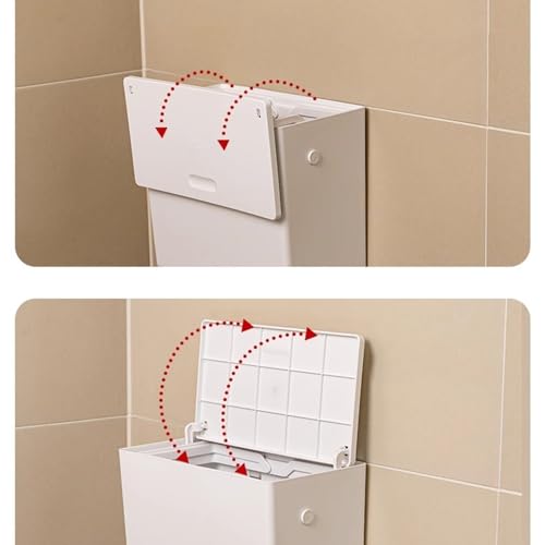 Caneca de basura de pared 6L con tapa para baño miniatura 5
