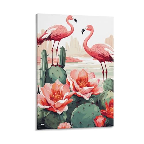 Décoration de chambre flamant rose vert pour un salon élégant
