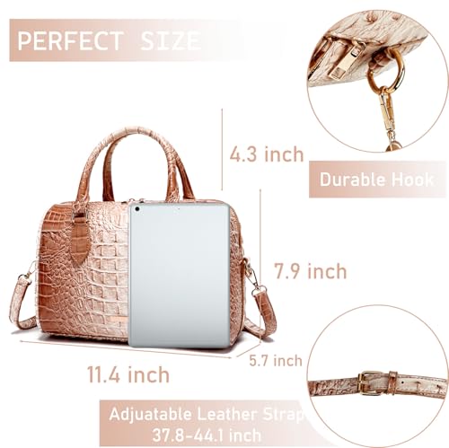 Image of Makcr Joacbv Top-Handle Crocodile Purses For Women Crossbody Leather Bags Trendy Large Capacity Tote with Shoulder Strap