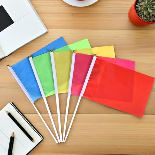 Mini drapeaux à main colorés légers avec bâtonnets pour défilés