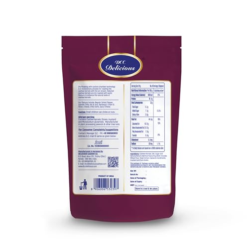 Image of DCC DELICIOUS Roasted Cashews (Barbeque), 80Grams | Dry Roasted | Air Fried
