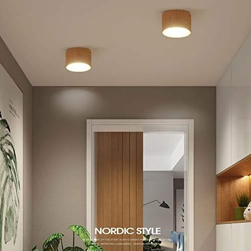 Modern 12W LED Ceiling Spotlight - Mounted Downlight & Picture Light, Mini Accent Lighting for Hallway, Corridor, Gallery, Wood - 4000K Bright White