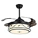 ACLBLK Retro wentylator sufitowy z kutego żelaza lampa nowy chiński akrylowy pilot wentylator światła LED trójchromatyczny ściemnianie wentylator do komputera żyrandol do willi sypialnia salon jadalni