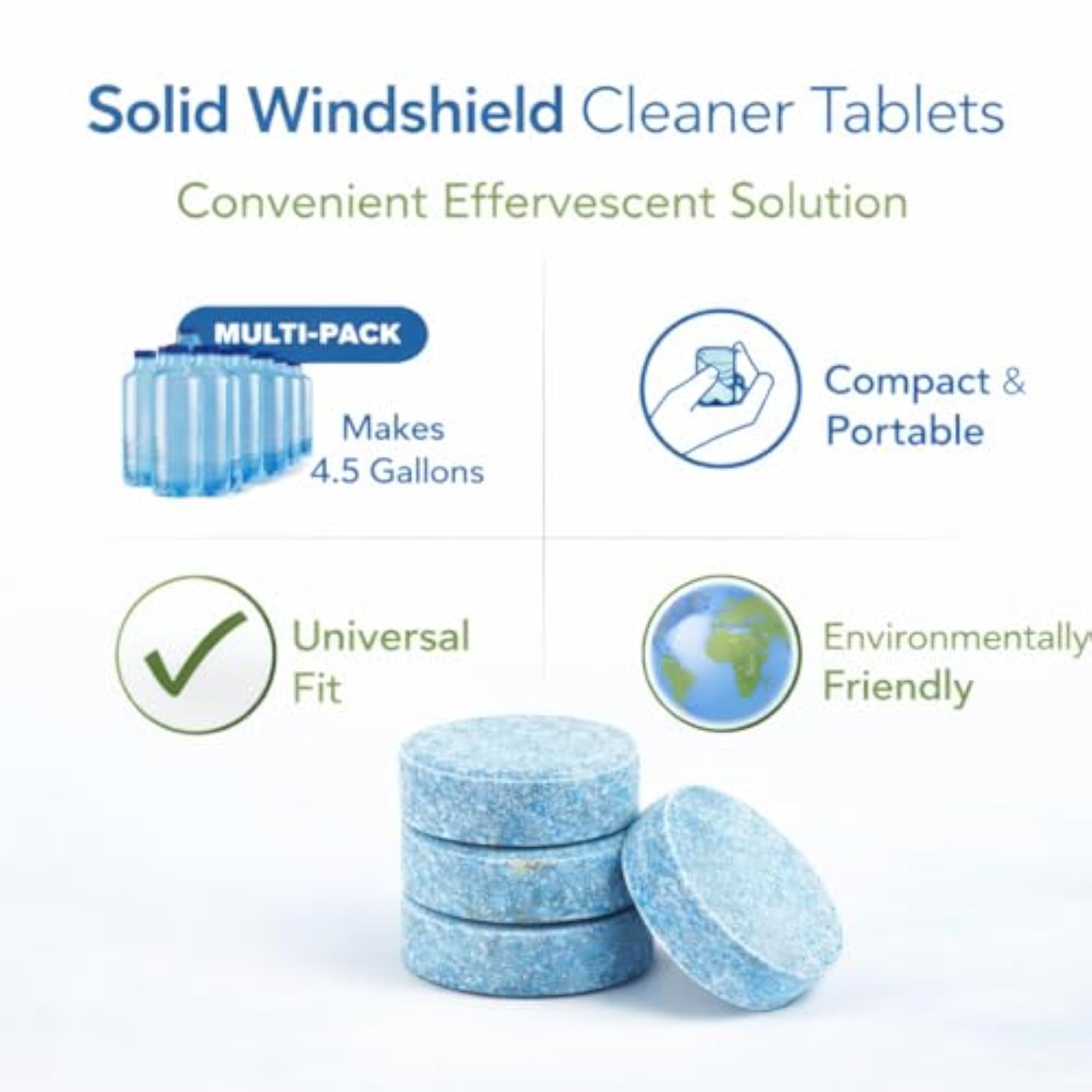 Solid Auto Glass Cleaner Tablets for Windshield