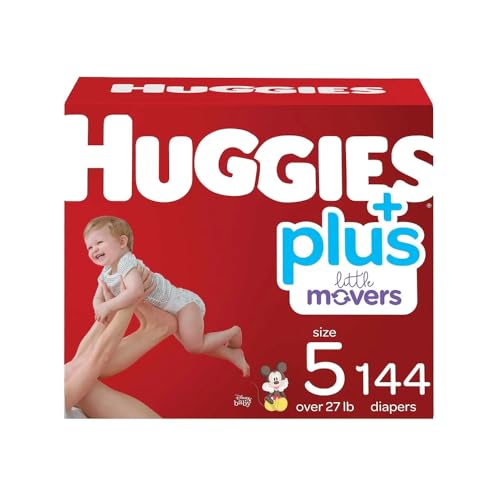 Image of Huggies Plus Diapers, Size 5 (27+ Pounds), 144 Count