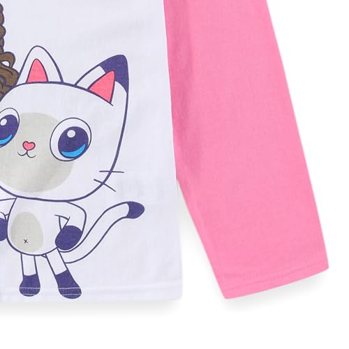Image of DREAMWORKS GABBY'S DOLLHOUSE Girls 2 Piece Long Sleeve Shirt and French Terry Pants Set for Toddler and Big Kids