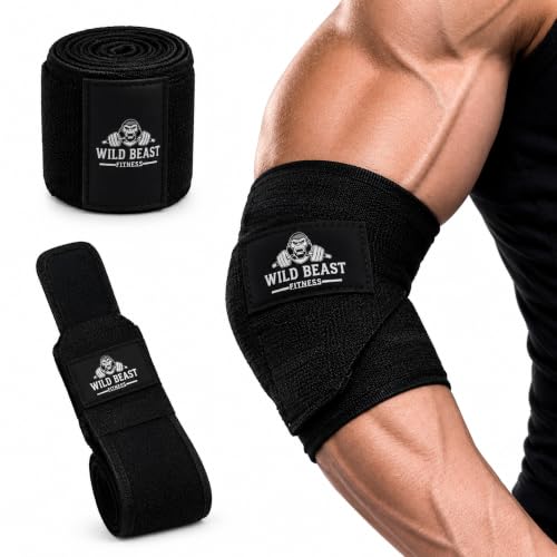 Elbow Wraps for Weightlifting, 41" Adjustable Strap for Gym Powerlifting
