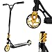 Mach1 Stunt Scooter 360° Lenkung - 120mm Rollen mit Alu Core und ABEC 9 Kugellagern, Tretroller, Kickscooter, Fun Stunts Trick Roller für Kinder ab 6 Jahre (schwarz-Gold mit schwarzen Rollen)