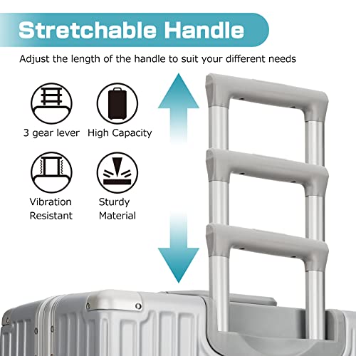 Anyzip Carry On Luggage - Aluminium Frame, Pc Abs Hard Shell, Suitcases With Wheels, Tsa Lock, No Zipper - 20In Silver #TOP7