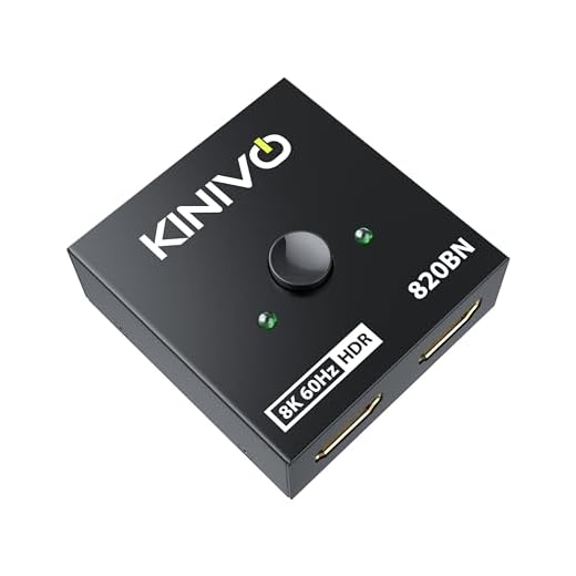 Kinivo 8K HDMI Switch 2 in 1 Out - (8K 60Hz, Ultra HD Switcher Hub, 48Gbps HDMI 2.1 Hub, HDR10+) - Kompatibel mit HDTV, PS5/4, Xbox, Apple TV