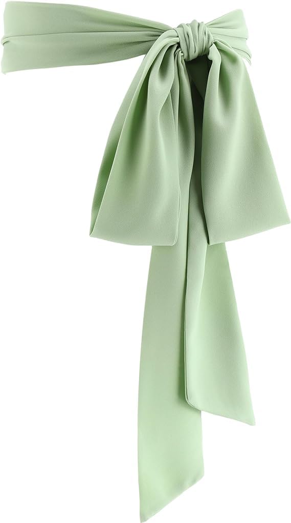 Theaque Unisex Green Women Chiffon Sash Belt Dress Sash Waist Belt For Special Occasion Bridal Wedding Prom Formal 3'' Wide (Green)