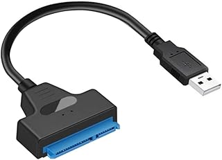 Câble Sata 3 adaptateur Sata vers USB 6 Gbit/s pour disque dur externe SSD HDD 2,5 pouces 22 broches, USB 2.0, 20 cm
