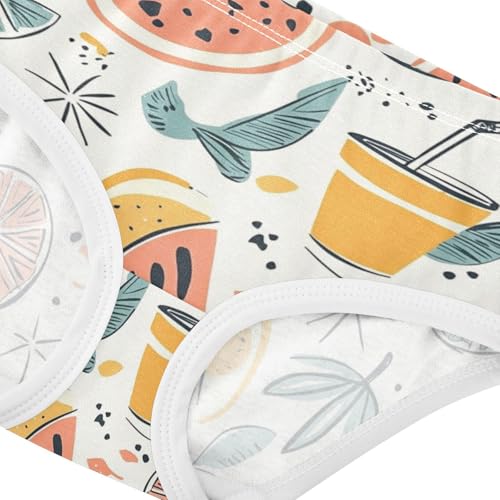 ZZKKO Summer Fun Fruit Juice Girls Underwear Toddler Panties for Girls Comfort Brief Size 2-8T3