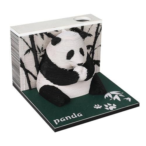 Calendrier 3D 2025 Panda bloc-notes en papier sculpté pour bureau