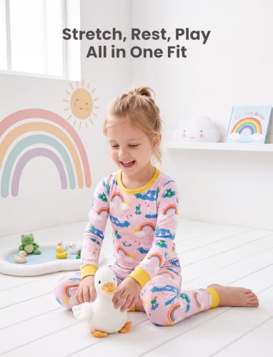 Image of PATPAT Bamboo Viscose Pajama Sets for Toddler Boys & Girls Baby Kids, Ultra-soft Snug fit Pjs Sleepers for Birthday Holiday