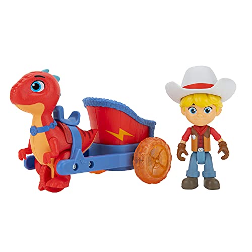 Dino Ranch Jon and Blitz Chariot Vehicle - Features Pull Back 5â€ Dino Blitz Chariot & 3â€ Dino Rancher Jon - Three Styles to Collect - Toys for Kids Featuring Your Favorite Pre-Westoric Ranchers