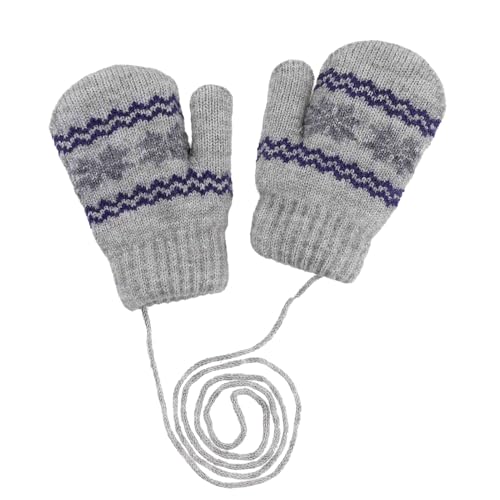 Baby-Winter-Knitted-Mittens Stretchy-Thick-Gloves Cold-Weather Warm-Snowflake-Mittens for 0-2Years Boys-Girls