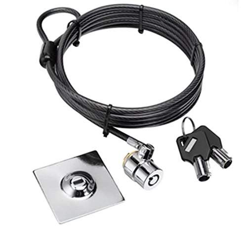 Hamlet XNBTLOCK20K Cavo di Sicurezza in Acciaio con Chiave e Piastra Adesiva 3M per Tablet PC, Monitor e MacBook