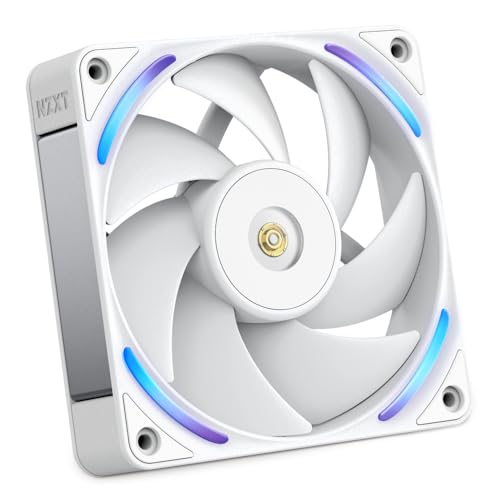 NZXT F120X Ventilador Rendimiento - 120mm PWM RGB PC - Flujo & presión máx - Bajo ruido - Marco & aspas LCP - Rodamiento magnético fluido - Grosor 30mm - Blanco