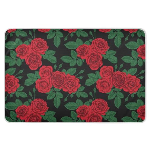 Beautiful Rose Bouquets - Cubrecolchón reutilizable extra grande, impermeable, lavable, para cuna, agradable al tacto, para bebés y niños pequeños, 52 pulgadas de largo x 34 pulgadas de ancho
