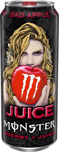 Monster Energy Juice Bad Apple, Energy + Juice, Energy Drink, 16 Ounce (Pack of 15)