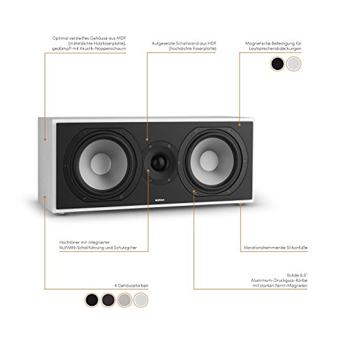 NUMAN Referentie 803 - middenluidspreker, middenkast, tweewegluidspreker, D'Appolito-opstelling, chassis van gegoten aluminium, ferrietmagneet, vergulde contacten, wit - Afbeelding 5