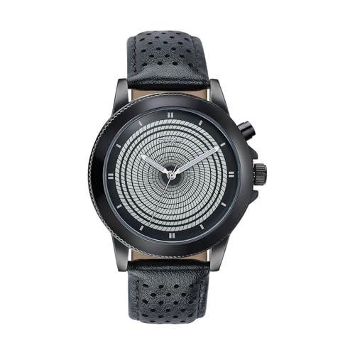Image of Sonata Poze 8 EL Glow Watch Quartz Analog with Black+ EL Glow Dial Black PU Leather Strap Watch for Men - SP70111NL01W