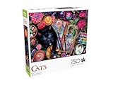 Buffalo Games Crafty Cats 750-Piece Cat Jigsaw Puzzle - 24 x 18 in Poster Included - Precision-Cut Pieces & Adult Puzzle - Vibrant Artwork & Animal Designs for Adults - Stress Relief & Jigsaw Fun
