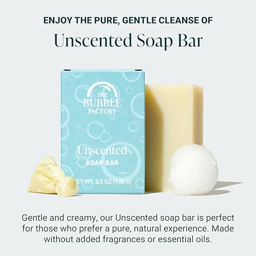 Image of Handmade Natural Bath & Body Soap Bar, Vegan, All-Natural, Palm Oil Free, Made in USA with Shea Butter + Essential Oils, Unscented, 3 Bars