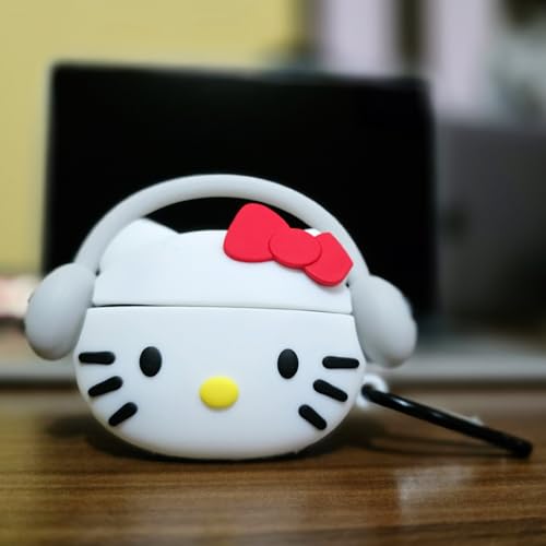 Image of YODI Case Cover for Airpods Pro|Pro 2|Airpods Pro 3|Airpods 4 Pouch, Silicone Cases with Cleaner Kit 360 Drop Protection,Shock-Resistant ([Headphone - Redwhite Kitty ], Airpods Pro /Pro 2)