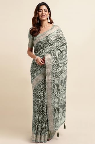 Image of MIRCHI FASHION Women Saree Cotton Blend Kalamkari Printed | Comfortable Office and Regular Daily Use Sari with Unstitched Blouse Piece