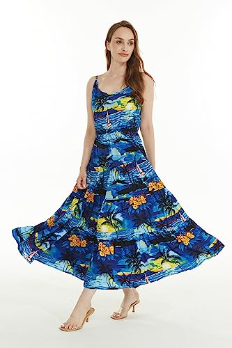Image of Hawaii Hangover Family Matching Hawaiian Clothes, Sunset Blue | Family matching Hawaiian outfits, Sunset Blue, lightweight rayon, machine washable, tropical print, luaus, cruises