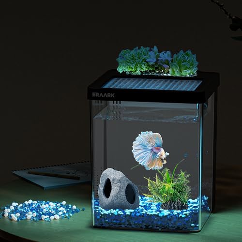 Eraark Aquarium Kit 1.5 Gallon Betta Fish Tank With Filter Led Light thumb #3
