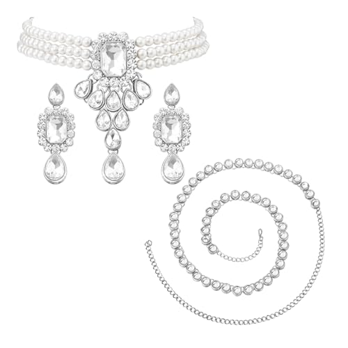 Image of Peora Crystal Faux Pearl Jewellery Gift Set for Women